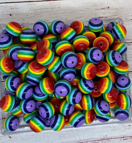 Rainbow 20mm Bubblegum Beads